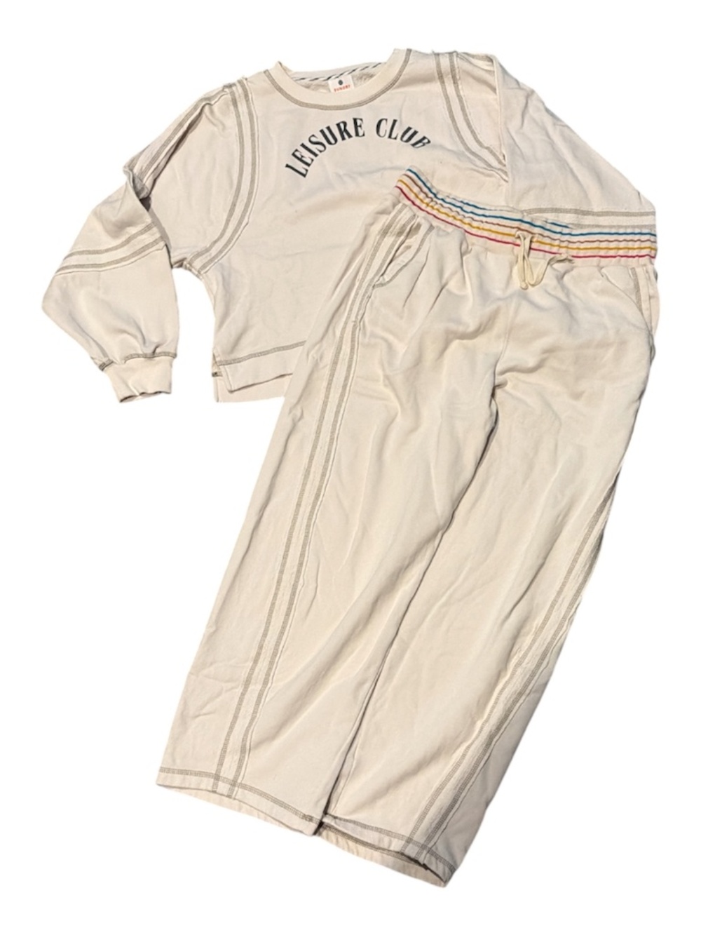 Sundry (Anthropologie) raw seamed lounge matching set